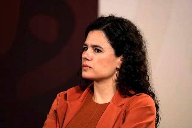 February 27, 2024, Mexico City, Mexico: Minister of Interior Luisa Maria Alcalde Lujan, during the Mexico s President Lopez Obrador briefing conference at the National Palace. on February 27, 2024 in Mexico City, Mexico Mexico City Mexico - ZUMAe321 20240227_zia_e321_002 Copyright: xLuisxBarronx
