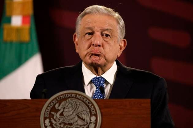 February 27, 2024, Mexico City, Mexico: Mexico s President Andres Manuel Lopez Obrador gesticulates while speak during his briefing conference at the National Palace. on February 27, 2024 in Mexico City, Mexico Mexico City Mexico - ZUMAe321 20240227_zia_e321_010 Copyright: xLuisxBarronx