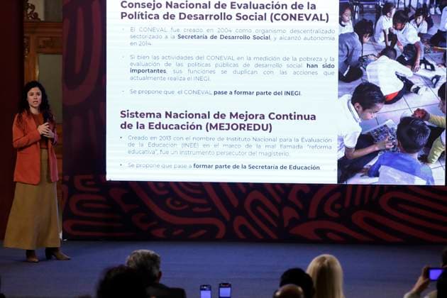 February 27, 2024, Mexico City, Mexico: Minister of Interior Luisa Maria Alcalde Lujan, speaks during the Mexico s President Lopez Obrador briefing conference at the National Palace. on February 27, 2024 in Mexico City, Mexico Mexico City Mexico - ZUMAe321 20240227_zia_e321_012 Copyright: xLuisxBarronx