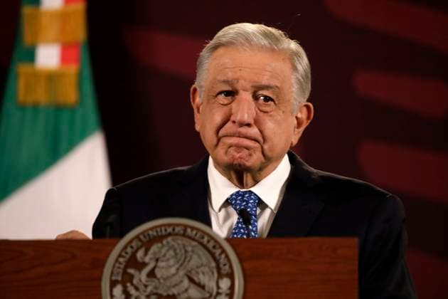 February 27, 2024, Mexico City, Mexico: Mexico s President Andres Manuel Lopez Obrador gesticulates while speak during his briefing conference at the National Palace. on February 27, 2024 in Mexico City, Mexico Mexico City Mexico - ZUMAe321 20240227_zia_e321_023 Copyright: xLuisxBarronx