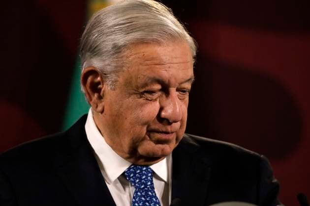 February 27, 2024, Mexico City, Mexico: Mexico s President Andres Manuel Lopez Obrador gesticulates while speak during his briefing conference at the National Palace. on February 27, 2024 in Mexico City, Mexico Mexico City Mexico - ZUMAe321 20240227_zia_e321_030 Copyright: xLuisxBarronx