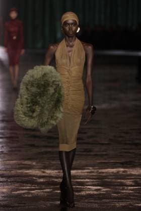 PFW - Saint Laurent Runway A model walks the runway ring the Saint Laurent Womenswear Fall Winter 2024-2025 show as part of Paris Fashion Week on February 27, 2024 in Paris, France. Photo by Jerome DominÃ ABACAPRESS.COM  Copyright: xDominexJerome ABACAx