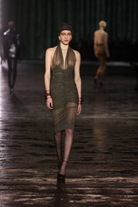 PFW - Saint Laurent Runway A model walks the runway ring the Saint Laurent Womenswear Fall Winter 2024-2025 show as part of Paris Fashion Week on February 27, 2024 in Paris, France. Photo by Jerome DominÃ ABACAPRESS.COM  Copyright: xDominexJerome ABACAx