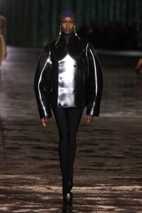 PFW - Saint Laurent Runway A model walks the runway ring the Saint Laurent Womenswear Fall Winter 2024-2025 show as part of Paris Fashion Week on February 27, 2024 in Paris, France. Photo by Jerome DominÃ ABACAPRESS.COM  Copyright: xDominexJerome ABACAx