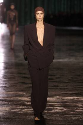 PFW - Saint Laurent Runway A model walks the runway ring the Saint Laurent Womenswear Fall Winter 2024-2025 show as part of Paris Fashion Week on February 27, 2024 in Paris, France. Photo by Jerome DominÃ ABACAPRESS.COM  Copyright: xDominexJerome ABACAx