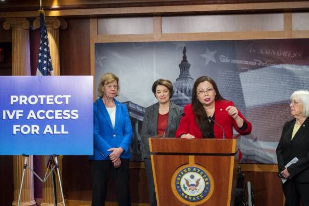 Press conference on the Alabama Supreme Court Ruling on IVF, and the need to safeguard IVF access nationwide, at the US Capitol in Washington, DC Featuring: Tammy Duckworth, Tammy Baldwin, Amy Klobuchar, Patty Murray Where: Washington, District of Columbia, United States When: 27 Feb 2024 Credit: CNP INSTARimages EDITORIAL USE ONLY. NOT FOR USE BY NEWSPAPERS BASED IN THE UK. Copyright: xRodxLamkeyx-xCNPx 53514386