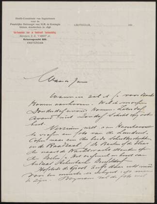 RECORD DATE NOT STATED Letter to Jan Veth, Cornelis Gerardus t Hooft, 1890 - 1899 letter Amsterdam paper. ink writing (processes) pen printing photography, cinematography. painting (including book-illumination, miniature-painting) Kloveniersdoelen Copyright: xpiemagsx rknbpie221223-42989 !ACHTUNG AUFNAHMEDATUM GESCHÄTZT!