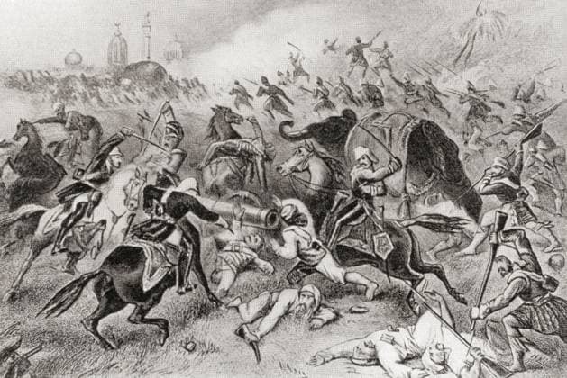 RECORD DATE NOT STATED The defeat of Tantya Tope by the British at Cawnpore, India during the Indian Rebellion of 1857. Ramachandra Pandurang Tope, aka Tatya Tope, Tantya Tope or Tantia Topi, 1814 Ã¢â‚¬ 1859. Indian leader in the Indian Rebellion of 1857 and one of its notable generals. From Hutchinson s History of the Nations, published 1915. Copyright: DesignxPicsx xKenxWelsh 902_05_12333165HighRes