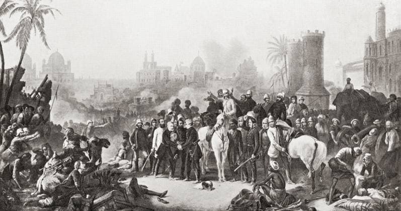 RECORD DATE NOT STATED The meeting of Sir Colin Campbell with Havelock and Outram at the second relief of Lucknow, 1857. Field Marshal Colin Campbell, 1st Baron Clyde, 1792 Ã¢â‚¬ 1863. British Army officer. Major General Sir Henry Havelock, 1795 Ã¢â‚¬ 1857. British general. Lieutenant-General Sir James Outram, 1st Baronet, 1803 Ã¢â‚¬1863. English general. From Hutchinson s History of the Nations, published 1915. Copyright: DesignxPicsx xKenxWelsh 902_05_12333227HighRes