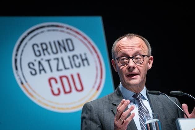News Themen der Woche KW09 News Bilder des Tages CDU-Grundsatzprogrammkonferenzen Motto Grundsätzlich CDU die Deutschlandtour 2024 Konferenz in Hannover Friedrich Merz, Parteivorsitzender, hält eine Rede zum Entwurf des neuen Grundsatzprogramms;CDU-Grundsatzprogrammkonferenzen Motto Grundsätzlich CDU die Deutschlandtour 2024 Konferenz in Hannover Friedrich Merz, Parteivorsitzender, hält eine Rede zum Entwurf des neuen Grundsatzprogramms, Hannover Niedersachsen Deutschland HCC Hannover Congress Centrum *** CDU Basic Program Conferences Motto Grundsatzätzlich CDU die Deutschlandtour 2024 Conference in Hanover Friedrich Merz, party chairman, delivers a speech on the draft of the new basic program CDU Basic Program Conferences Motto Grundsatzätzlich CDU d