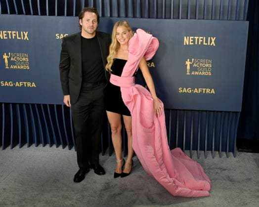 February 24, 2024, Los Angeles, California, U.S.: Tom Ackerley and Margot Robbie attend the 30th Annual Screen Actors Guild Awards. Los Angeles U.S. - ZUMAb173 20240224_aap_b173_561 Copyright: xBillyxBennightx