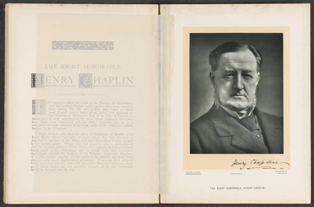 RECORD DATE NOT STATED The right honorable Henry Chaplin, Elliott & Fry, c. 1893 - c. 1903 photograph London paper carbon print historical persons (portraits and scenes from the life) (+ (full) bust portrait) Copyright: xpiemagsx rknbpie24122023-15047 !ACHTUNG AUFNAHMEDATUM GESCHÄTZT!