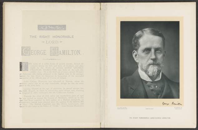 RECORD DATE NOT STATED The right honorable Lord George Hamilton, Elliott & Fry, c. 1893 - c. 1903 photograph London paper carbon print historical persons (portraits and scenes from the life) (+ (full) bust portrait) Copyright: xpiemagsx rknbpie24122023-15048 !ACHTUNG AUFNAHMEDATUM GESCHÄTZT!