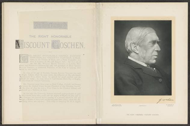 RECORD DATE NOT STATED The right honorable Viscount Goschen, Elliott & Fry, c. 1893 - c. 1903 photograph London paper carbon print historical persons (portraits and scenes from the life) (+ (full) bust portrait) Copyright: xpiemagsx rknbpie24122023-15062 !ACHTUNG AUFNAHMEDATUM GESCHÄTZT!