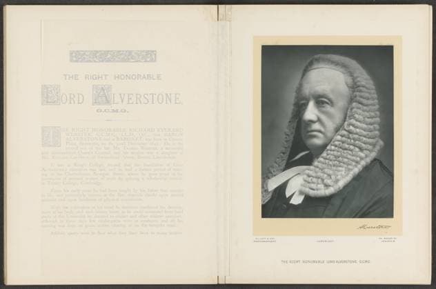 RECORD DATE NOT STATED The right honorable lord Alverstone, G.C.M.G., Elliott & Fry, c. 1893 - c. 1903 photograph London paper carbon print historical persons (portraits and scenes from the life) (+ (full) bust portrait). wig Copyright: xpiemagsx rknbpie24122023-15094 !ACHTUNG AUFNAHMEDATUM GESCHÄTZT!