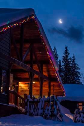 Backcountry lodge, ski rack, meadow mountain, meadow creek, British Columbia, Canada  Copyright: x xAllxCanadaxPhotosx 1990-12316472