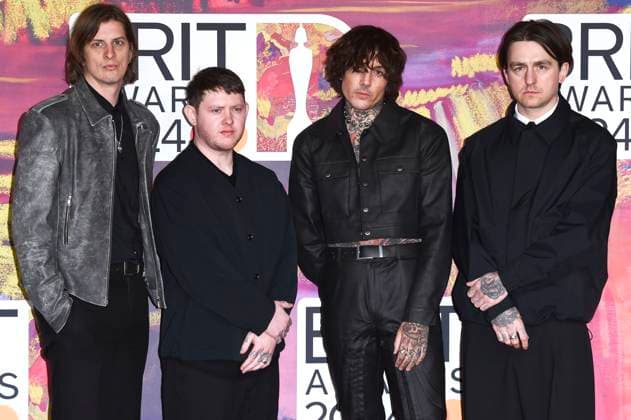 Matt Kean, Lee Malia, Oliver Sykes und Matt Nicholls von Bring Me the Horizon bei der Verleihung der 44. BRIT Awards 2023 in der O2 Arena. London, 02.03.2024