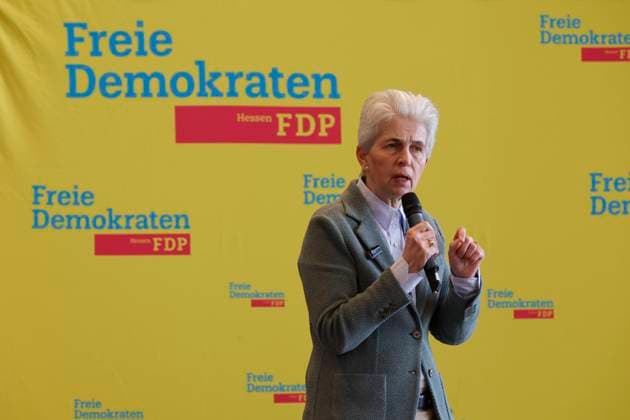 Europaauftakt 03.03.2024 Rede des FDP-Präsidiumsmitglieds und der FDP-Spitzenkandidatin zur Europawahl Dr. Marie-Agnes Strack-Zimmermann beim Neujahrsempfang der FDP Darmstadt Darmstadt Hessen Deutschland *** European kick-off 03 03 2024 Speech by FDP Presidium member and FDP top candidate for the European elections Dr. Marie Agnes Strack Zimmermann at the New Years reception of the FDP Darmstadt Darmstadt Hesse Germany