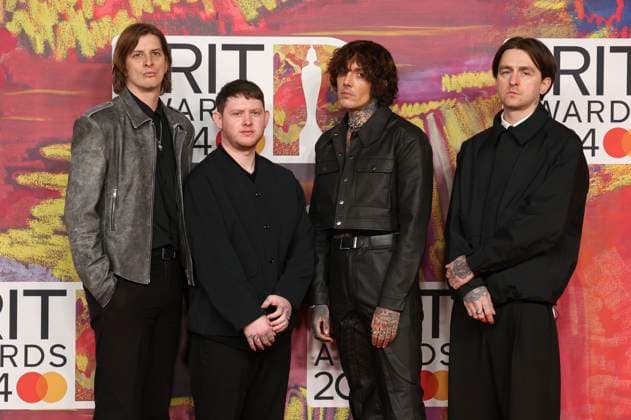 Matt Kean, Lee Malia, Oliver Sykes und Matt Nicholls von Bring Me the Horizon bei der Verleihung der 44. BRIT Awards 2023 in der O2 Arena. London, 02.03.2024