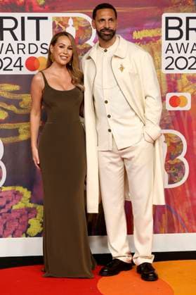 Rio Ferdinand mit Ehefrau Kate Ferdinand bei der Verleihung der 44. BRIT Awards 2023 in der O2 Arena. London, 02.03.2024