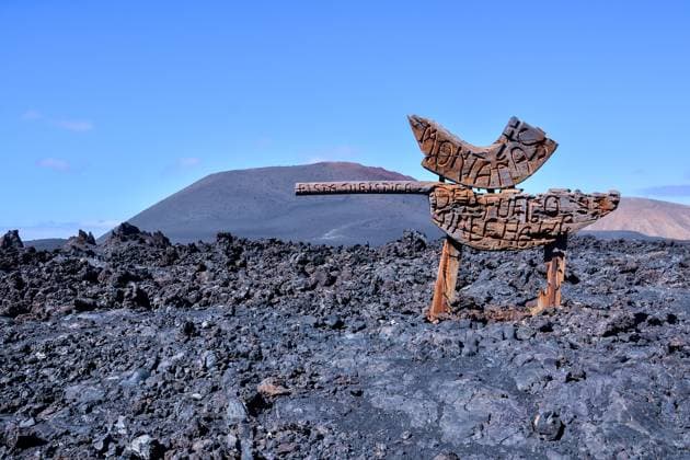 Volcanic landscapes on Timanfaya. Volcanic landscapes on Timanfaya Lanzarote Canary Islands Spain Copyright: xZoonar.com albertoxgiacomazzix 10132983