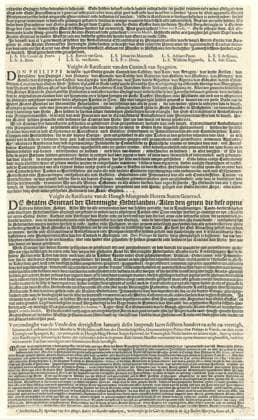RECORD DATE NOT STATED Tract of the Peace of Munster (second leaf), 1648, Rombout van den Hoeye, 1648 text sheet The Tract of the Peace of Munster in 1648; The sixth and last magazine with the ratifications of the King of Spain and the States General. Amsterdam paper letterpress printing Copyright: xpiemagsx rknbpie02022024-27376 !ACHTUNG AUFNAHMEDATUM GESCHÄTZT!