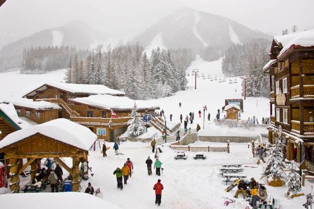 Fernie Alpine Resort base village on snowy day, Fernie, BC, Canada.  Copyright: x xAllxCanadaxPhotosx 1990-74905