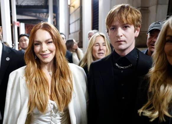 Lindsay Lohan and Dakota Lohan arrive at the screening of Netflix s Irish Wish at Paris Theater on Tuesday, March 5, 2024 in New York City.  NYP20240305112 JohnxAngelillo