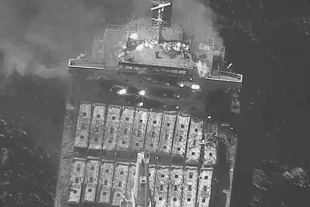 At approximately 11:30 a.m. (Sanaa time) on Wednesday, March 6, 2024, an anti-ship ballistic missile (ASBM) was launched from Iranian-backed Houthi terrorist-controlled areas of Yemen toward M V True Confidence, a Barbados-flagged, Liberian-owned bulk carrier, while transiting the Gulf of Aden. The missile struck the vessel, and the multinational crew reported three fatalities and at least four injuries, of which three are in critical condition, and significant damage to the ship. The crew abandoned the ship, and coalition warships responded and are assessing the situation. Photo via U.S. Central Command WAX2024030602 U.S.xCENTRALxCOMMAND