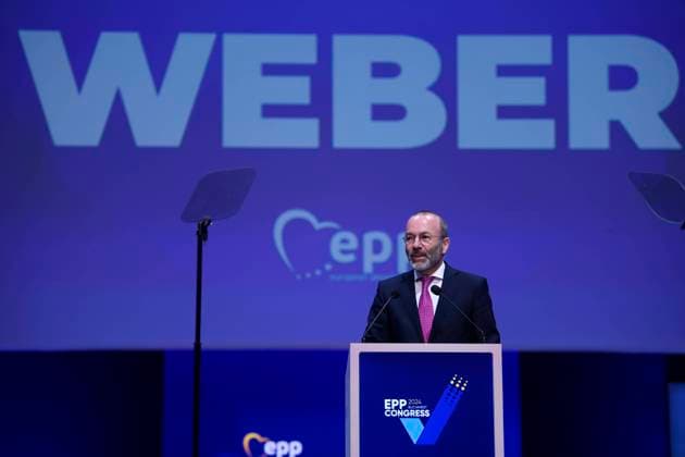Romania EPP Congres Manfred Weber head of the Group of the European People s Party speaks at the EPP Congress in Bucharest, Romania, Thursday, March 7, 2024. Alex Nicodim Imago Images Copyright: xAlexxNicodimx