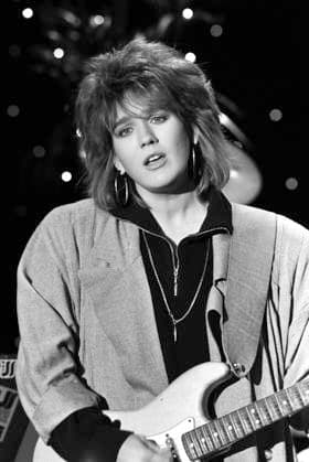 Juliane Werding zu Gast in einer Fernsehshow in Hamburg, Oktober 1987 *** Juliane Werding as a guest on a television show in Hamburg, October 1987