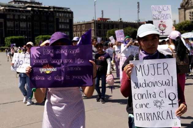 March 8, 2024, Mexico City, Mexico: Women hold placards while take part during International Women s Day demonstration to protest agains femicides. hundreds of women join protests around the world to commemorate International Women Day. on March 8, 2024 in Mexico City, Mexico Mexico City Mexico - ZUMAe321 20240308_zia_e321_042 Copyright: xLuisxBarronx