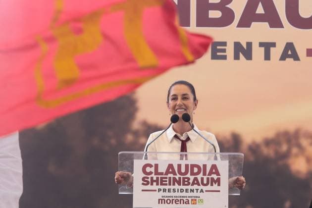 Claudia Scheinbaum On The Campaign Trail - Mexico Claudia Sheinbaum, candidate for the Presidency of Mexico for the Let s Make History coalition,speaks during a political rally as part of her tour of the State of Mexico. Teoloyucan, Mexico, March 8, 2024. Photo by Rick Cruz Eyepix Group ABACAPRESS.COM Teoloyucan State Of Mexico Mexico  Copyright: xEyepix ABACAx