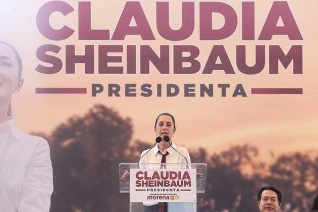 Claudia Scheinbaum On The Campaign Trail - Mexico Claudia Sheinbaum, candidate for the Presidency of Mexico for the Let s Make History coalition,speaks during a political rally as part of her tour of the State of Mexico. Teoloyucan, Mexico, March 8, 2024. Photo by Rick Cruz Eyepix Group ABACAPRESS.COM Teoloyucan State Of Mexico Mexico  Copyright: xEyepix ABACAx