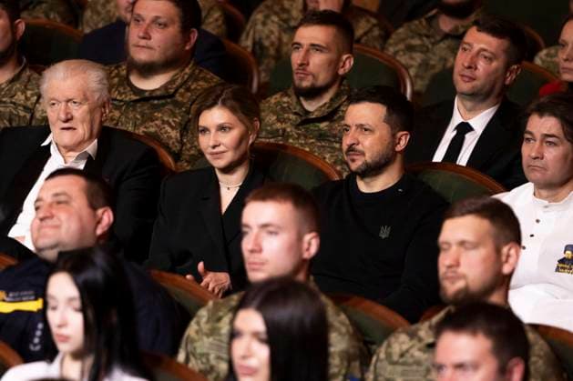 Ukraine, Wolodymyr Selenskyj während Verleihung des Taras Schewtschenko Preises in Kiew March 9, 2024, Kiev, Ukraine: Ukrainian President Volodymyr Zelenskyy and first lady Olena Zelenska attend the award ceremony for the 2024 Taras Shevchenko National Prize, March 9, 2024 in Kiev, Ukraine. The award recognizes artists, poets, journalists, composers, and theater figures for their outstanding contribution to the development of Ukrainian culture. Kiev Ukraine - ZUMAp138 20240309_zaa_p138_005 Copyright: xUkrainexPresidency UkrainianxPrex