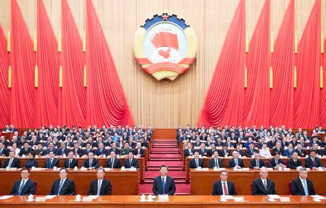 News Themen der Woche KW10 News Bilder des Tages (240310) -- BEIJING, March 10, 2024 -- Chinese leaders Xi Jinping, Li Qiang, Zhao Leji, Cai Qi, Ding Xuexiang, Li Xi, and Han Zheng attend the closing meeting of the second session of the 14th National Committee of the Chinese People s Political Consultative Conference (CPPCC) at the Great Hall of the People in Beijing, capital of China, March 10, 2024. ) (TWO SESSIONS) CHINA-BEIJING-CPPCC-ANNUAL SESSION-CLOSING MEETING (CN) HuangxJingwen 