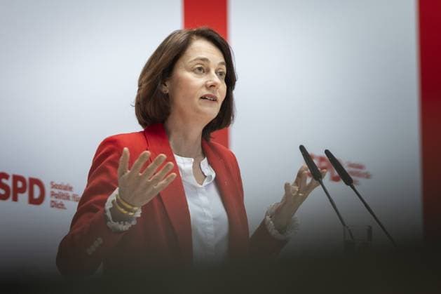 Katarina Barley, SPD-Spitzenkandidatin fuer die Europawahl, aufgenommen im Rahmen einer Pressekonferenz in Berlin, 12.03.2024. Berlin Deutschland *** Katarina Barley, SPD lead candidate for the European elections, at a press conference in Berlin, 12 03 2024 Berlin Germany Copyright: xKiraxHofmannxphotothek.dex