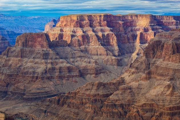 Creative Highlights World Scenic view of Grand Canyon on a cloudy day Grand Canyon West, Arizona, United States CR_RHHR240309-1366841-01