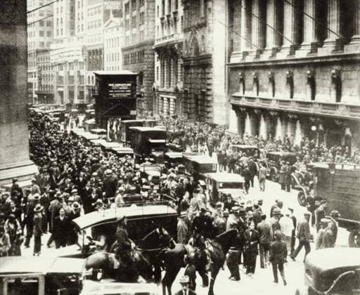 Crowd in a street, Wall Street, Stock Market Crash, USA, 1929  Copyright: xx 990-3027
