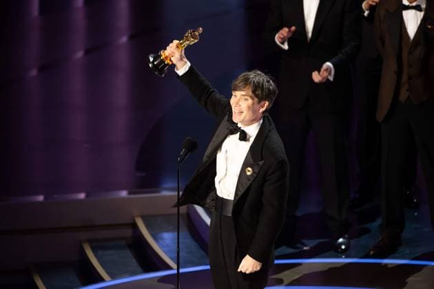 Cillian Murphy accepts the OscarÂ® for Actor in a Leading Role during the live ABC telecast of the 96th OscarsÂ® at the DolbyÂ® Theatre at Ovation Hollywood on Sunday, March 10, 2024.  Copyright: xx 34653-826PLX