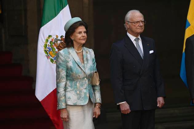 Swedish Royals Visit Mexico - Day 1 March 12, 2024, Mexico City, Mexico: Swedish Queen Silvia and Swedish King Carl XVI Gustaf attend a welcoming ceremony on the first day of the Swedish State visit to Mexico at the National Palace. on March 12, 2024 in Mexico City, Mexico. (Photo by Carlos Tischler Eyepix Group ABACAPRESS.COM) Mexico City Mexico  Copyright: xTischlerxCarlos Eyepix ABACAx