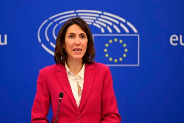 Politikerin Valerie Hayer (Renaissance) beim Pressebriefing der Fraktion Renew Europe im Europäischen Parlament. Straßburg, 12.03.2024 Grand Est Frankreich *** Politician Valerie Hayer Renaissance at the press briefing of the Renew Europe Group in the European Parliament Strasbourg, 12 03 2024 Grand Est France Copyright: xDwixAnoraganingrumx