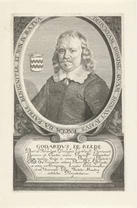 RECORD DATE NOT STATED Portrait of Godard van Reede van Nederhorst, Pieter Holsteyn (II), in or after 1648 - 1673 print Portrait to the left of Godard van Reede van Nederhorst in an oval with edge in Latin. Left are weapon. Under the portrait are name and seven rules in Latin on a piercing stable. Print from a series of portraits of ambassadors involved in the peace treaty of Munster. Northern Netherlands paper engraving Copyright: xpiemagsx rknbpie14012024-22340 !ACHTUNG AUFNAHMEDATUM GESCHÄTZT!