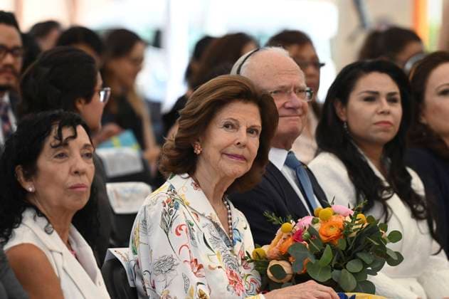 Swedish Royals Visit Mexico - Day 2 March 13, 2024, Mexico City, Mexico: Swedish Queen Silvia and Swedish King Carl XVI Gustaf during their visit to the SOS Children?s Villages on the second day of the Swedish State visit to Mexico. on March 13, 2024 in Mexico City, Mexico. (Photo by Carlos Tischler Eyepix Group ABACAPRESS.COM) Mexico City Mexico  Copyright: xTischlerxCarlos Eyepix ABACAx