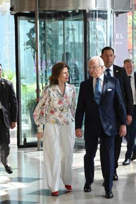 Swedish Royals Visit Mexico - Day 2 March 13, 2024, Mexico City, Mexico: Swedish Queen Silvia and Swedish King Carl XV arriving at the new engineering center of the telecommunications Swedish company Ericsson on the second day of the Swedish State visit to Mexico. on March 13, 2024 in Mexico City, Mexico. (Photo by Carlos Tischler Eyepix Group ABACAPRESS.COM) Mexico City Mexico  Copyright: xTischlerxCarlos Eyepix ABACAx