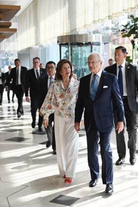 Swedish Royals Visit Mexico - Day 2 March 13, 2024, Mexico City, Mexico: Swedish Queen Silvia and Swedish King Carl XV arriving at the new engineering center of the telecommunications Swedish company Ericsson on the second day of the Swedish State visit to Mexico. on March 13, 2024 in Mexico City, Mexico. (Photo by Carlos Tischler Eyepix Group ABACAPRESS.COM) Mexico City Mexico  Copyright: xTischlerxCarlos Eyepix ABACAx
