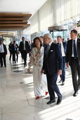 Swedish Royals Visit Mexico - Day 2 March 13, 2024, Mexico City, Mexico: Swedish Queen Silvia and Swedish King Carl XV arriving at the new engineering center of the telecommunications Swedish company Ericsson on the second day of the Swedish State visit to Mexico. on March 13, 2024 in Mexico City, Mexico. (Photo by Carlos Tischler Eyepix Group ABACAPRESS.COM) Mexico City Mexico  Copyright: xTischlerxCarlos Eyepix ABACAx