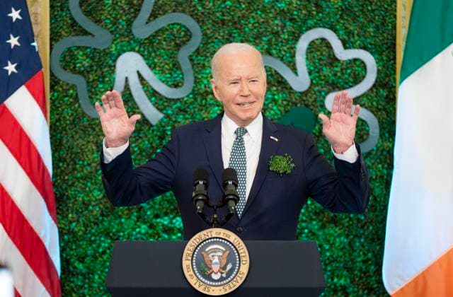 News Themen der Woche KW11 News Bilder des Tages President Joe Biden hosts a St. Patrick s Day brunch with Catholic leaders in the East Room of the White House in Washington, DC on Sunday, March 17, 2024.  WAX20240317207 LeighxVogel