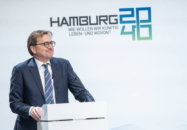 Canada-Germany Hydrogen and Ammonia Producer-Offtaker Conference in Hamburg - Jonathan Wilkinson, Minister für Energie und natürliche Ressourcen Kanada, hält eine Rede vor der Handelskammer Hamburg;Canada-Germany Hydrogen and Ammonia Producer-Offtaker Conference in Hamburg - Jonathan Wilkinson, Minister für Energie und natürliche Ressourcen Kanada, hält eine Rede vor der Handelskammer Hamburg, Hamburg Hamburg Deutschland Handelskammer