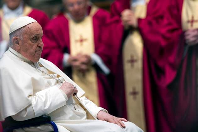 News Themen der Woche KW12 News Bilder des Tages Italy, Rome, Vatican, 2024 3 18.Pope Francis presides over the funeral of German Cardinal Paul Josef Cordes at the Altar of the Chair of Peter, in St. Peter s Basilica, the Vatican . Photograph by Alessia Giuliani Catholic Press Photo  Copyright: xALESSIAxGIULIANIx xipa-agency.nex xAlessiaxGiulianix IPA_Agency_IPA44442349
